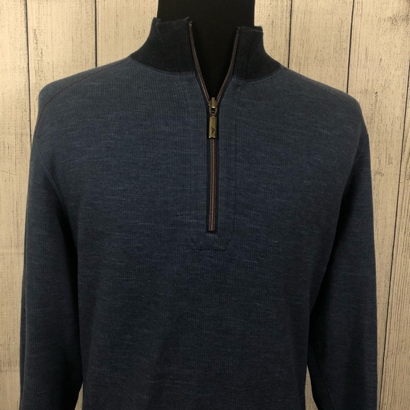 Tommy Bahama Other - Tommy Bahama L Blue 1/4 Zip Reversible Sweater